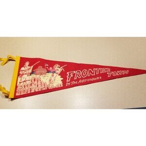 Vintage Frontier Town in the Adirondack's felt pennant